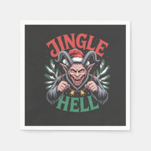 Jingle Hell Christmas Krampus Evil Xmas  Napkin