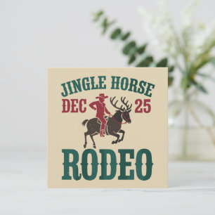 Jingle Horse Dec 25 Rodeo Cowboy Xmas Cowgirl Holiday Card
