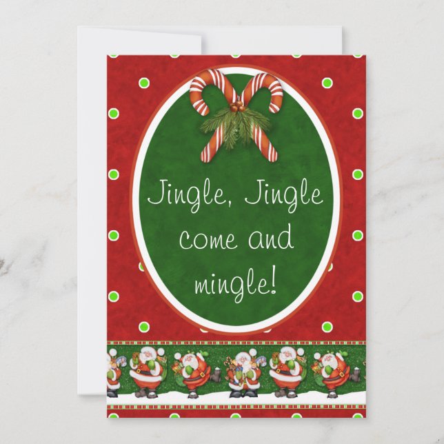 Jingle, Jingle come and mingle! Christmas Party Invitation (Front)