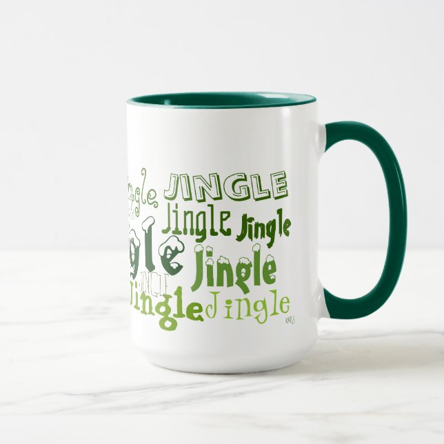 Jingle Jingle Green Holiday Graphics Mug (Right)