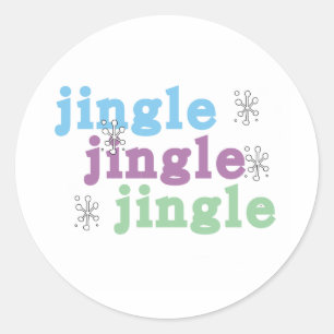 Jingle Jingle Jingle Snowflakes Holidays Classic Round Sticker