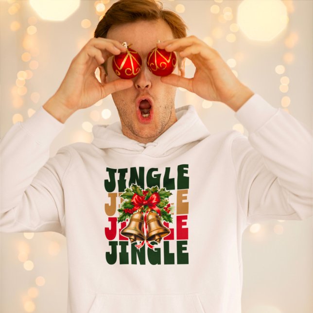 Jingle Jingle Vintage Gold Bells & Holly Hoodie (Creator Uploaded)