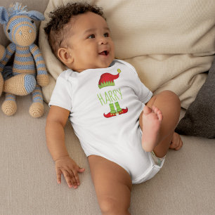 Jingle Jolly Merry Old Elf Hat and Shoes Baby Bodysuit