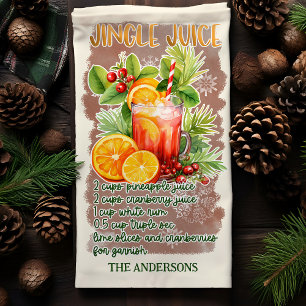 Jingle Juice Christmas Cocktail Recipe Tea Towel