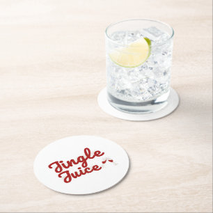 Jingle Juice, Holiday Party Round Paper Coaster