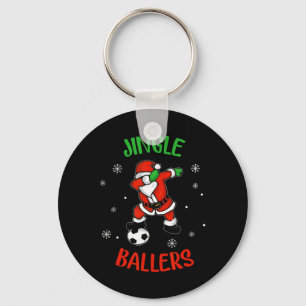Jingle Llers Christmas Soccer Santa Footll Key Ring