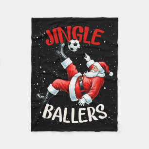 Jingle Llers Funny Santa Footll Christmas Soccer Fleece Blanket