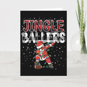 Jingle Llers Santa Footll Christmas Soccer Plaid _ Card