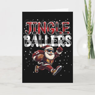 Jingle Llers Santa Footll Christmas Soccer Plaid _ Card