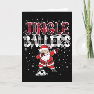 Jingle Llers Santa Footll Christmas Soccer Plaid Card