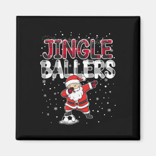 Jingle Llers Santa Footll Christmas Soccer Plaid Magnet
