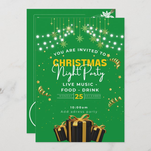 Jingle & Mingle: A Festive Christmas Bash Invitation (Front/Back)