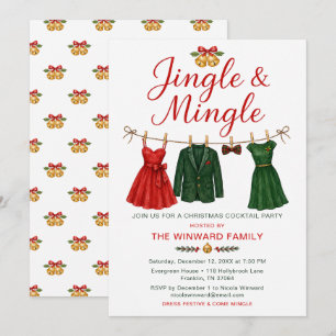 Jingle & Mingle Christmas Cocktail Party Invitation