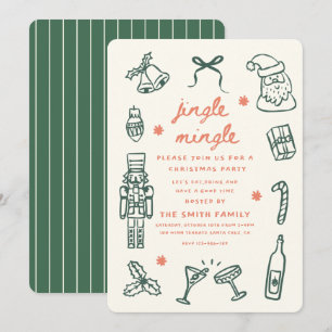 Jingle Mingle Christmas Cocktail Party Invitation