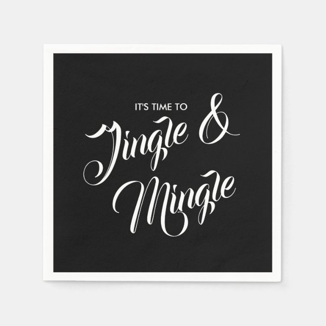 Jingle & Mingle Christmas Holiday Paper Napkin (Front)
