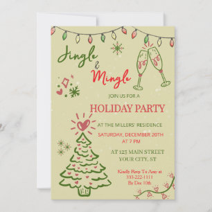 Jingle & Mingle Christmas Holiday Party Invitation