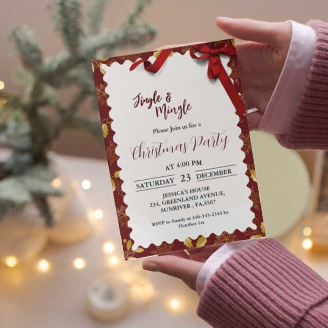 Jingle & mingle christmas party Holiday party Invitation (Creator Uploaded)