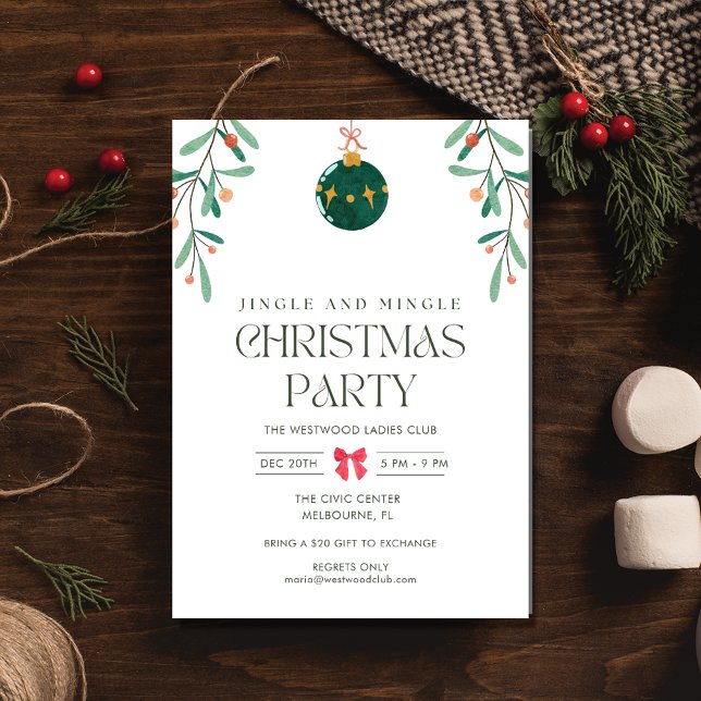 Jingle Mingle Christmas Party Invitation (Jingle Mingle Christmas Party Invitation)