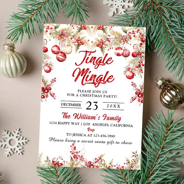 Jingle & Mingle Christmas Party Invitation (Creator Uploaded)
