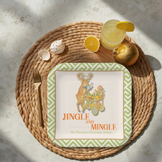 Jingle & Mingle Christmas party Tropical Paper Plate (Jingle & Mingle Christmas party Tropical Paper Plates)
