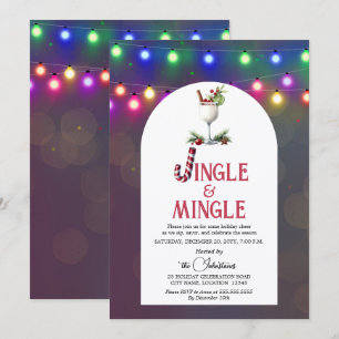 Jingle & Mingle Cocktail Christmas Holiday Party Invitation