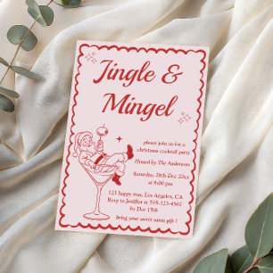 Jingle & Mingle Elegant Christmas Cocktail Party Invitation