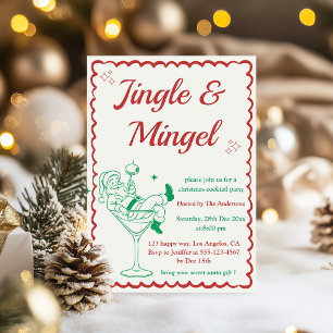 Jingle & Mingle Elegant Christmas Cocktail Party Invitation