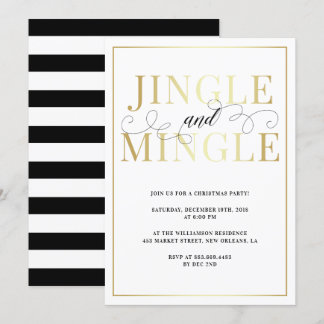 Jingle & Mingle | Elegant Holiday Party Invitation