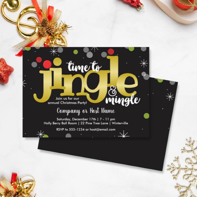 Jingle & Mingle Festive Christmas Party Invitation (Creator Uploaded)