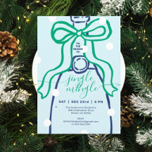 Jingle & Mingle Green Bow Champagne Holiday Party