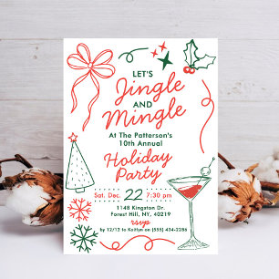 Jingle & Mingle   Holiday Cocktail Party Invitation