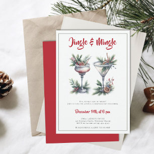 Jingle Mingle Holiday Cocktails Christmas Party Invitation