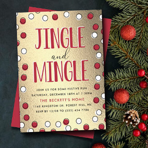 Jingle & Mingle Modern Holiday Party Invitation