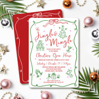 Jingle Mingle Red Green Hand Drawn Doodles Holiday