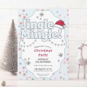 Jingle Mingle Retro Christmas Party Invitation