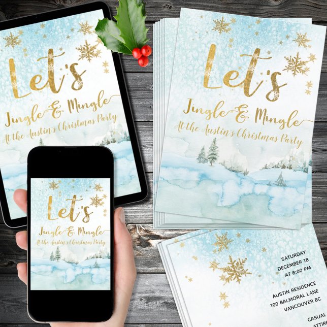 Jingle & MIngle Winter Woodland Party Invite (Jingle & MIngle Winter Woodland Party Invite for printing and instant download.)