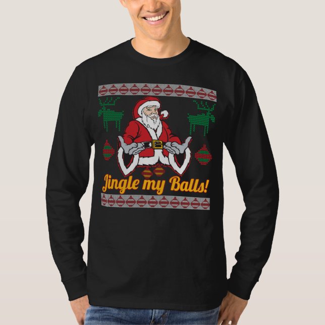 Jingle My Balls Santa Claus Ugly Christmas Sweater (Front)