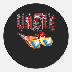 Jingle My Xmas Volleyball Uncle Best Volleyball Un Classic Round Sticker
