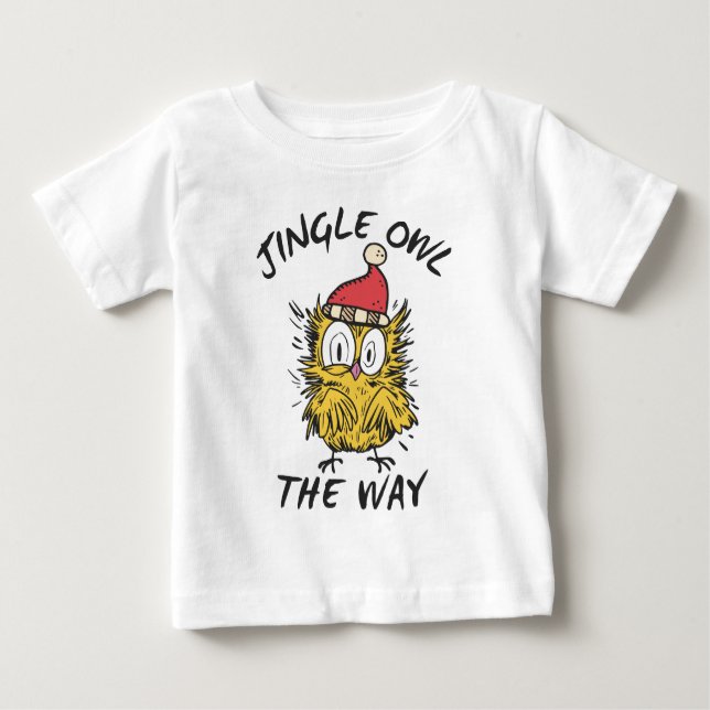 Jingle Owl the way Funny Santa Owl Baby T-Shirt (Front)