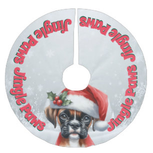 Jingle Paws and Boxer Dog Joy Brushed Polyester Tree Skirt