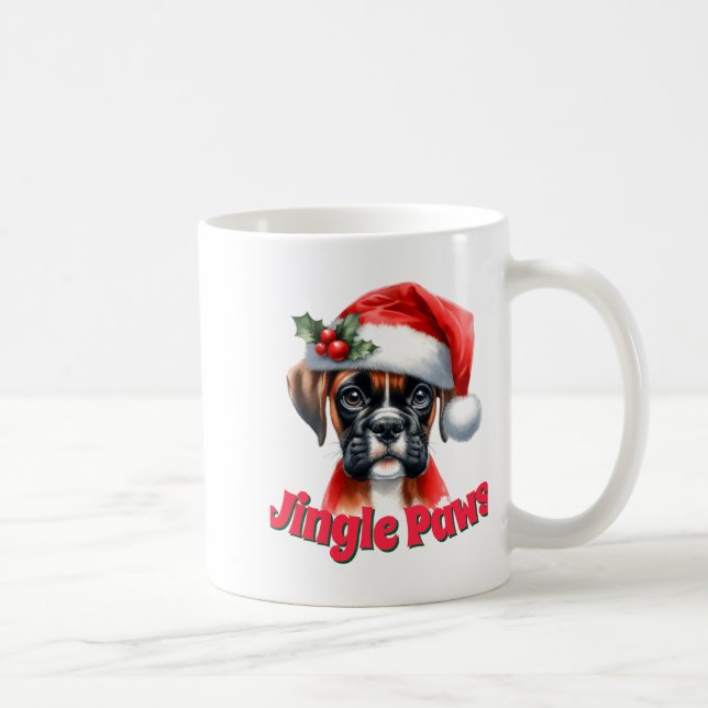 Jingle Paws And Boxer Dog Joy  Coffee Mug (Right)