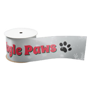 Jingle Paws and Boxer Dog Joy  Satin Ribbon