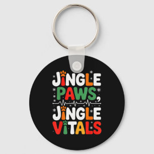 Jingle Paws Jingle Vitals Funny Vet Nurse Xmas  Key Ring