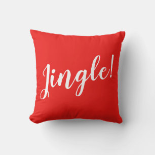 JINGLE - Red pillow - Jingle Bells Pattern on Back