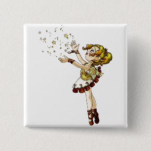 Jingle Star 15 Cm Square Badge