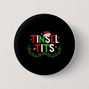 Jingle Tinsel Matching Chestnuts Christmas Couple  6 Cm Round Badge