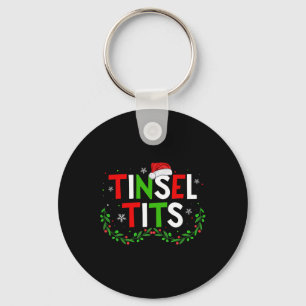 Jingle Tinsel Matching Chestnuts Christmas Couple  Key Ring