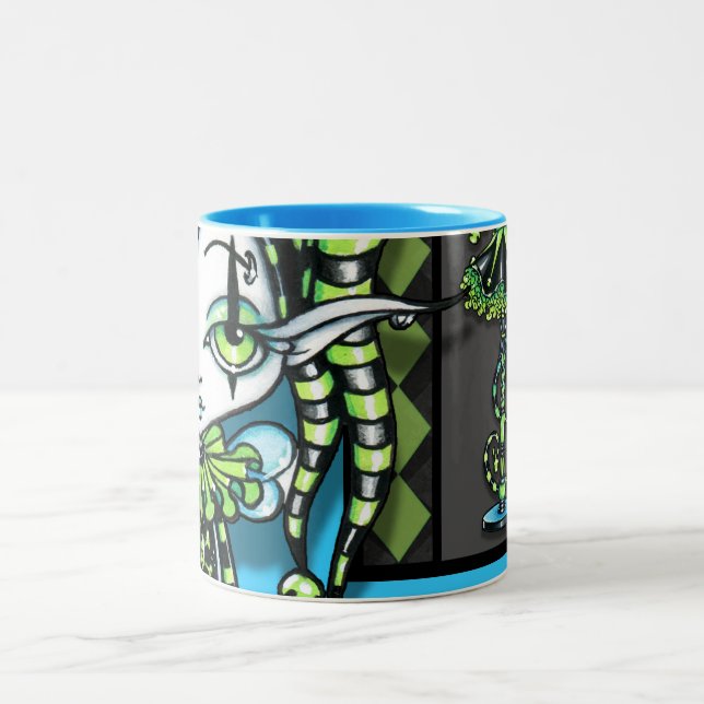 Jinxy Green Jester Pixie Coffee Mug (Center)