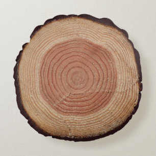 Jitaku Tree Rings Grade A Cotton Round Pillow