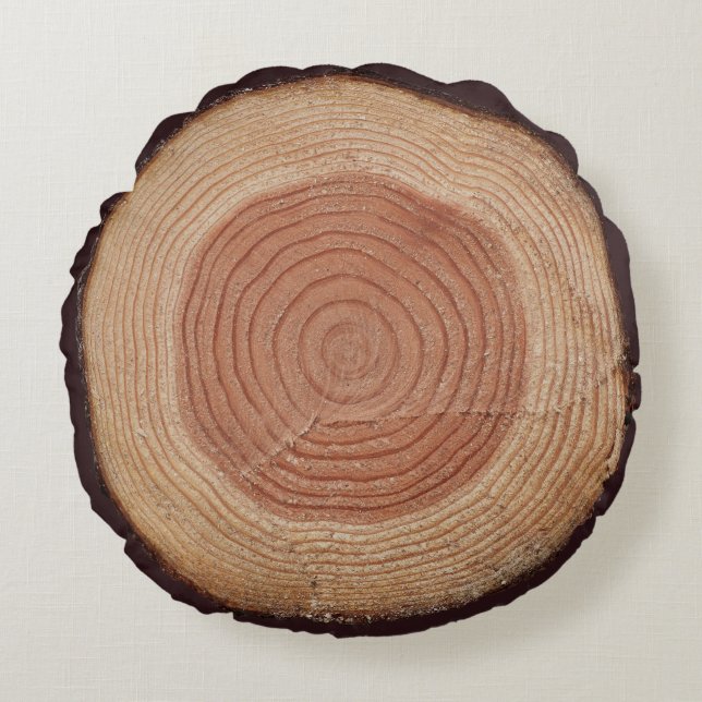 Jitaku Tree Rings Grade A Cotton Round Pillow (Front)
